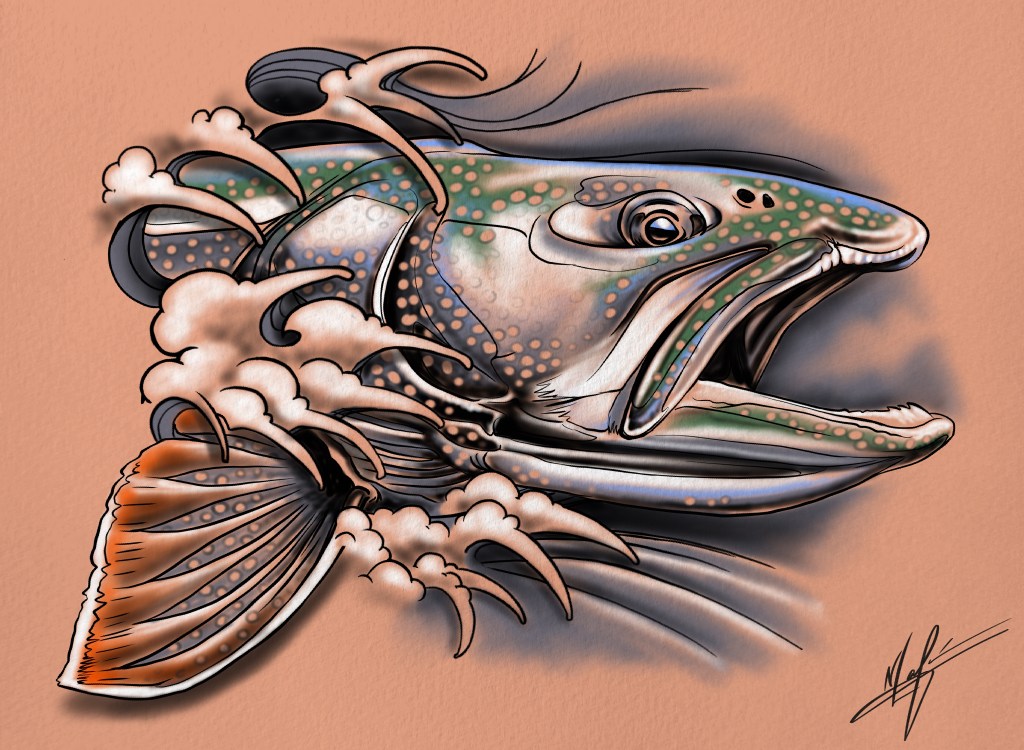 Lake Trout Tattoo Design
