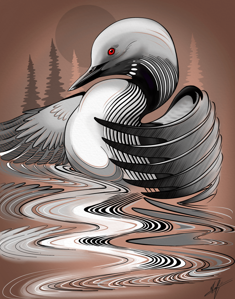 Pacific Loon Tattoo Design